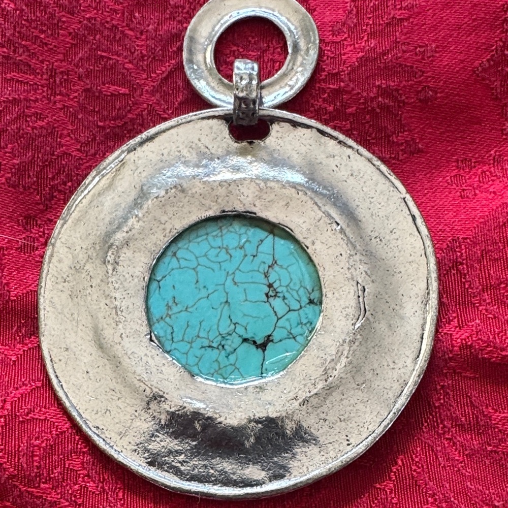 Large Native American Turquoise Statement Pendant… - image 5